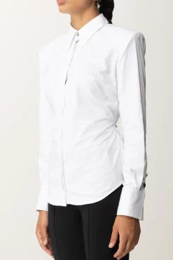Elisabetta Franchi Camicia Basic con Spalle StrutturateBIANCO
