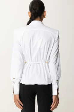 Elisabetta Franchi Camicia Basic con Spalle StrutturateBIANCO