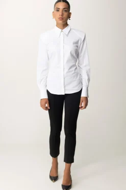 Elisabetta Franchi Camicia Basic con Spalle StrutturateBIANCO