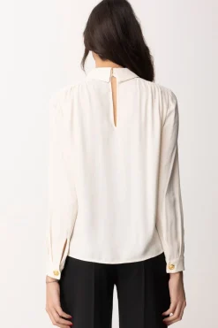 Elisabetta Franchi Camicia con Accessorio Al Collo e Scollo Sul RetroBURRO