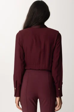 Elisabetta Franchi Camicia Body a Incrocio con ZipROUGE NOIR