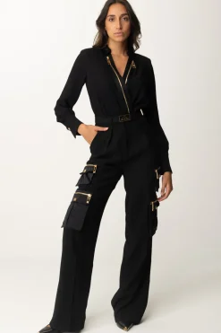 Elisabetta Franchi Camicia Body a Incrocio con ZipNERO