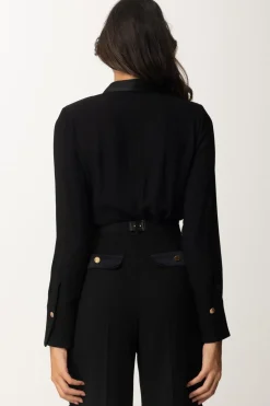 Elisabetta Franchi Camicia Body a Incrocio con ZipNERO