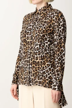 Elisabetta Franchi Camicia Animalier con Polsini a NastroANIMALIER