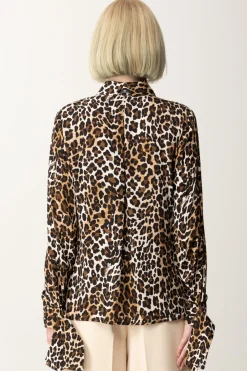 Elisabetta Franchi Camicia Animalier con Polsini a NastroANIMALIER