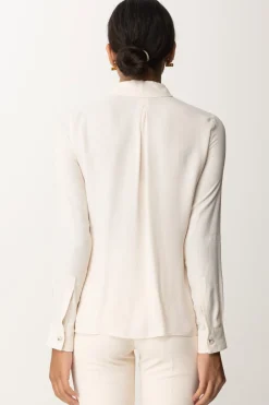 Elisabetta Franchi Camicia In Georgette con Tasche RicamateLATTICE