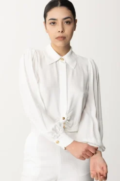 Elisabetta Franchi Camicia Cropped In ViscosaAVORIO