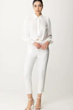 Elisabetta Franchi Camicia Cropped In ViscosaAVORIO