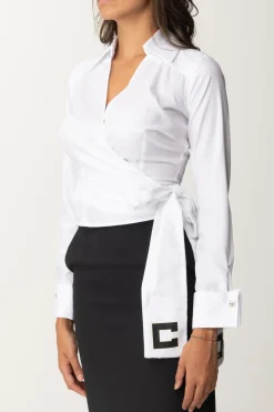 Elisabetta Franchi Camicia Scaldacuore con Fusciacca LogataBIANCO