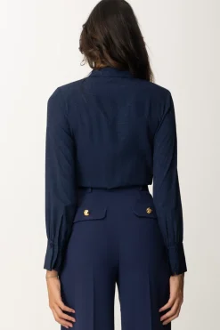 Elisabetta Franchi Camicia a Body con LetteringNAVY