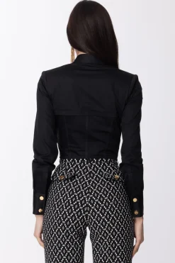 Elisabetta Franchi Camicia Corta a BustierNERO