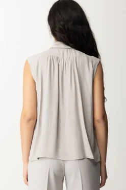 Elisabetta Franchi Camicia Smanicata con CravattaPERLA