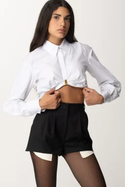 Elisabetta Franchi Camicia Crop con AnellaBIANCO