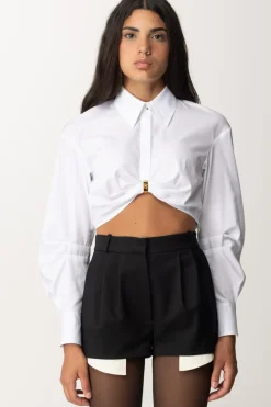 Elisabetta Franchi Camicia Crop con AnellaBIANCO