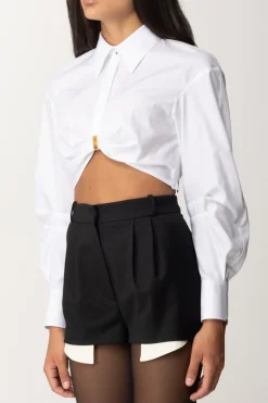 Elisabetta Franchi Camicia Crop con AnellaBIANCO