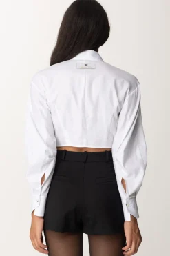 Elisabetta Franchi Camicia Crop con AnellaBIANCO