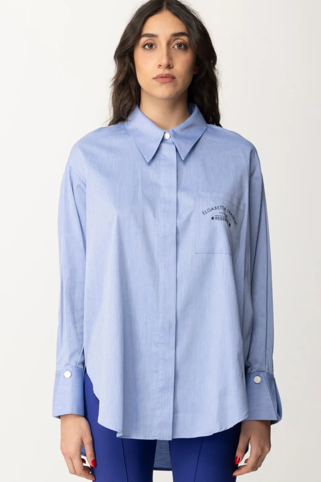 Elisabetta Franchi Camicia Svasata con Ricamo ReservedOXFORD