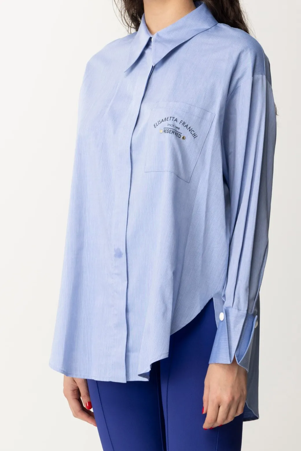 Elisabetta Franchi Camicia Svasata con Ricamo ReservedOXFORD