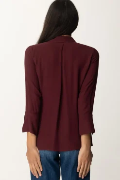 Elisabetta Franchi Camicia In Georgette con Ricamo LogoROUGE NOIR