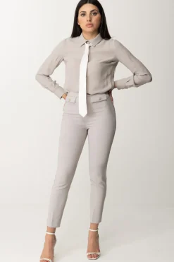 Elisabetta Franchi Camicia In Georgette con CravattaPERLA