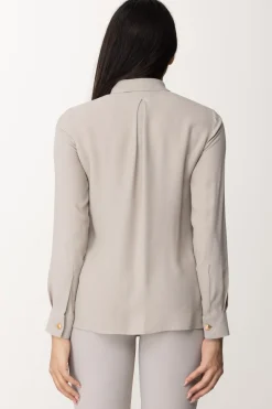 Elisabetta Franchi Camicia In Georgette con CravattaPERLA