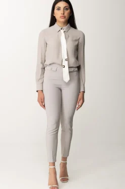 Elisabetta Franchi Camicia In Georgette con CravattaPERLA