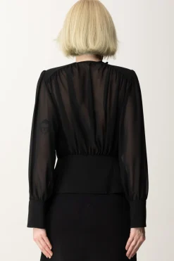 Elisabetta Franchi Camicia Morbida In Georgette con BaschinaNERO