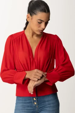 Elisabetta Franchi Camicia Morbida In Georgette con BaschinaRED PASSION