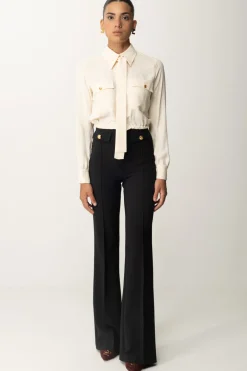 Elisabetta Franchi Camicia Crop Georgette con FoulardBURRO