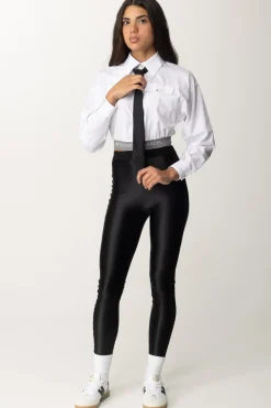 Elisabetta Franchi Camicia Crop con Fascione LogatoBIANCO