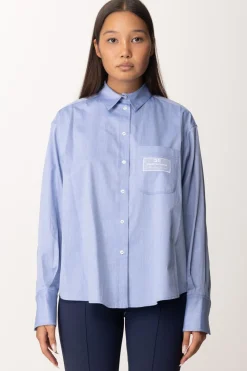 Elisabetta Franchi Camicia In Popeline con Etichetta LogoOXFORD