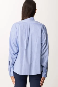 Elisabetta Franchi Camicia In Popeline con Etichetta LogoOXFORD