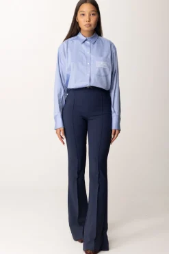 Elisabetta Franchi Camicia In Popeline con Etichetta LogoOXFORD