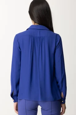 Elisabetta Franchi Camicia con Foulard LogatoBLUE INDACO