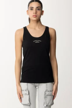 Elisabetta Franchi Canotta con Logo LetteringNERO