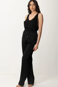 Elisabetta Franchi Canotta In Jersey con Logo Sul RetroNERO