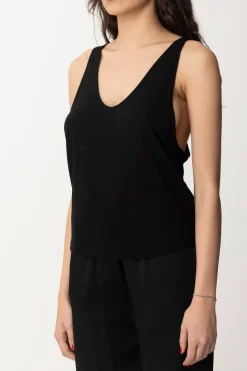 Elisabetta Franchi Canotta In Jersey con Logo Sul RetroNERO