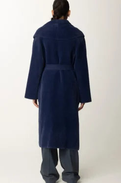 Elisabetta Franchi Cappotto Vestaglia con CinturaNAVY