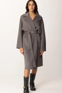 Elisabetta Franchi Cappotto Vestaglia In LanaSTEEL