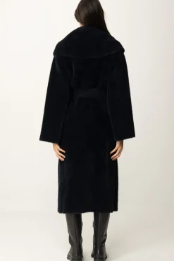 Elisabetta Franchi Cappotto Vestaglia con CinturaNERO