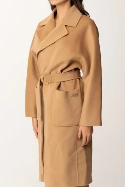 Elisabetta Franchi Cappotto Vestaglia In LanaCAMEL