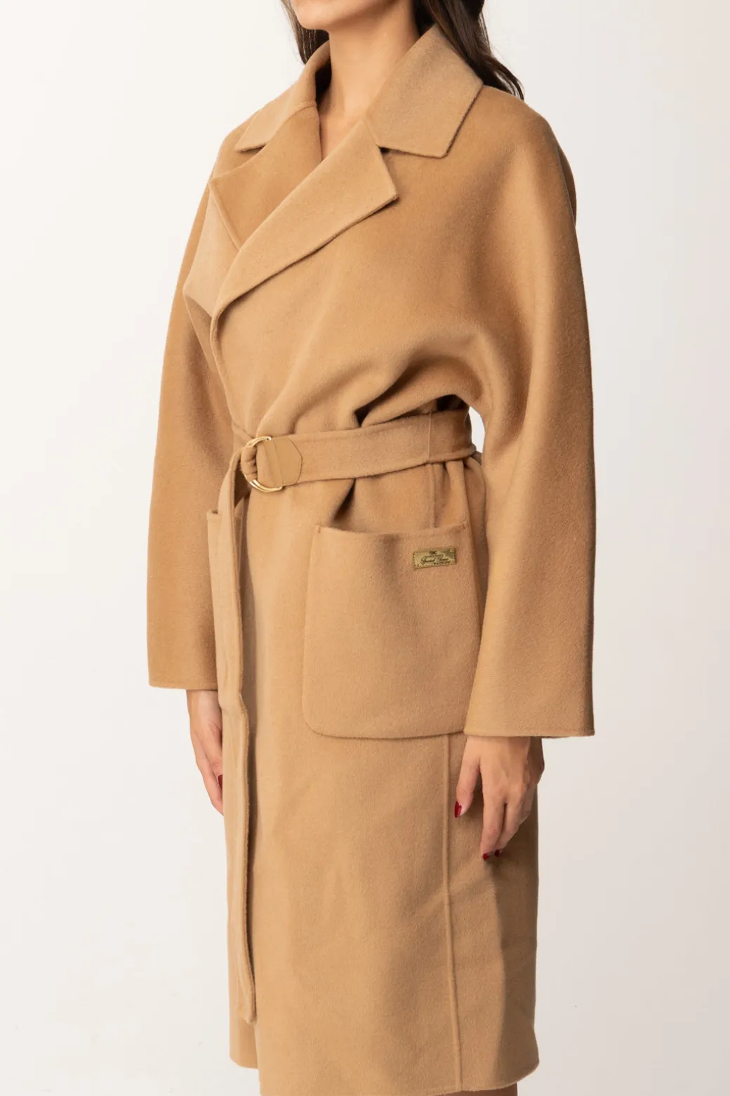 Elisabetta Franchi Cappotto Vestaglia In LanaCAMEL