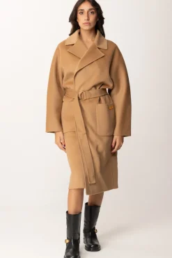 Elisabetta Franchi Cappotto Vestaglia In LanaCAMEL