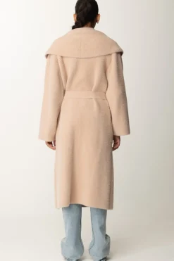 Elisabetta Franchi Cappotto Vestaglia con CinturaCARNE