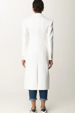 Elisabetta Franchi Cappotto Smoking LungoAVORIO