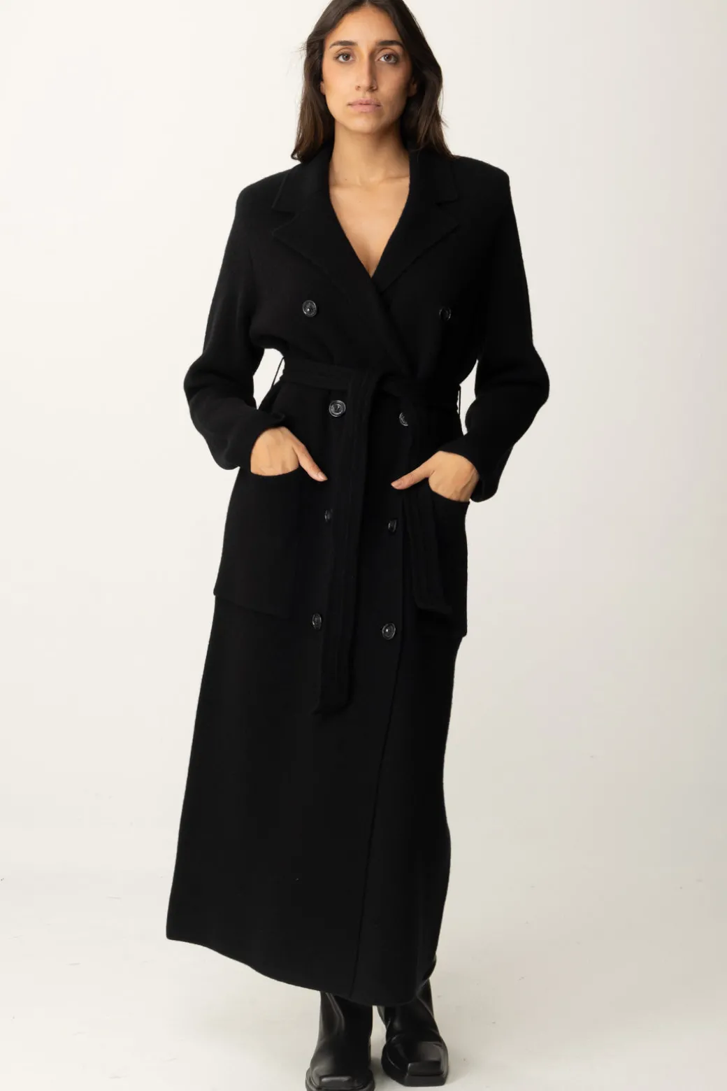 Elisabetta Franchi Cappotto Vestaglia con StemmaNERO