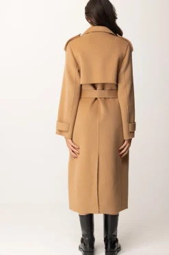 Elisabetta Franchi Cappotto a Trench In LanaCAMEL
