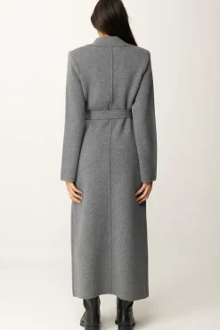 Elisabetta Franchi Cappotto Vestaglia con StemmaSTEEL MELANGE