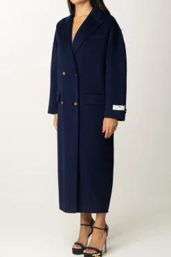 Elisabetta Franchi Cappotto Over In LanaNAVY