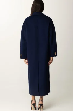 Elisabetta Franchi Cappotto Over In LanaNAVY
